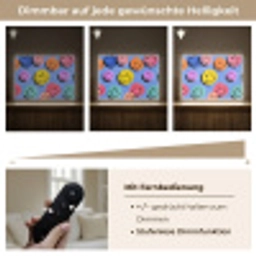 Smileys - Kleurrijk Light Box met batterij (Wandlamp) middel -USP_dimbaarDE