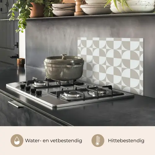 Lichtgrijs - Wit - Vierkant - Rond keuken achterwand spatscherm klein 900 -usp_NL