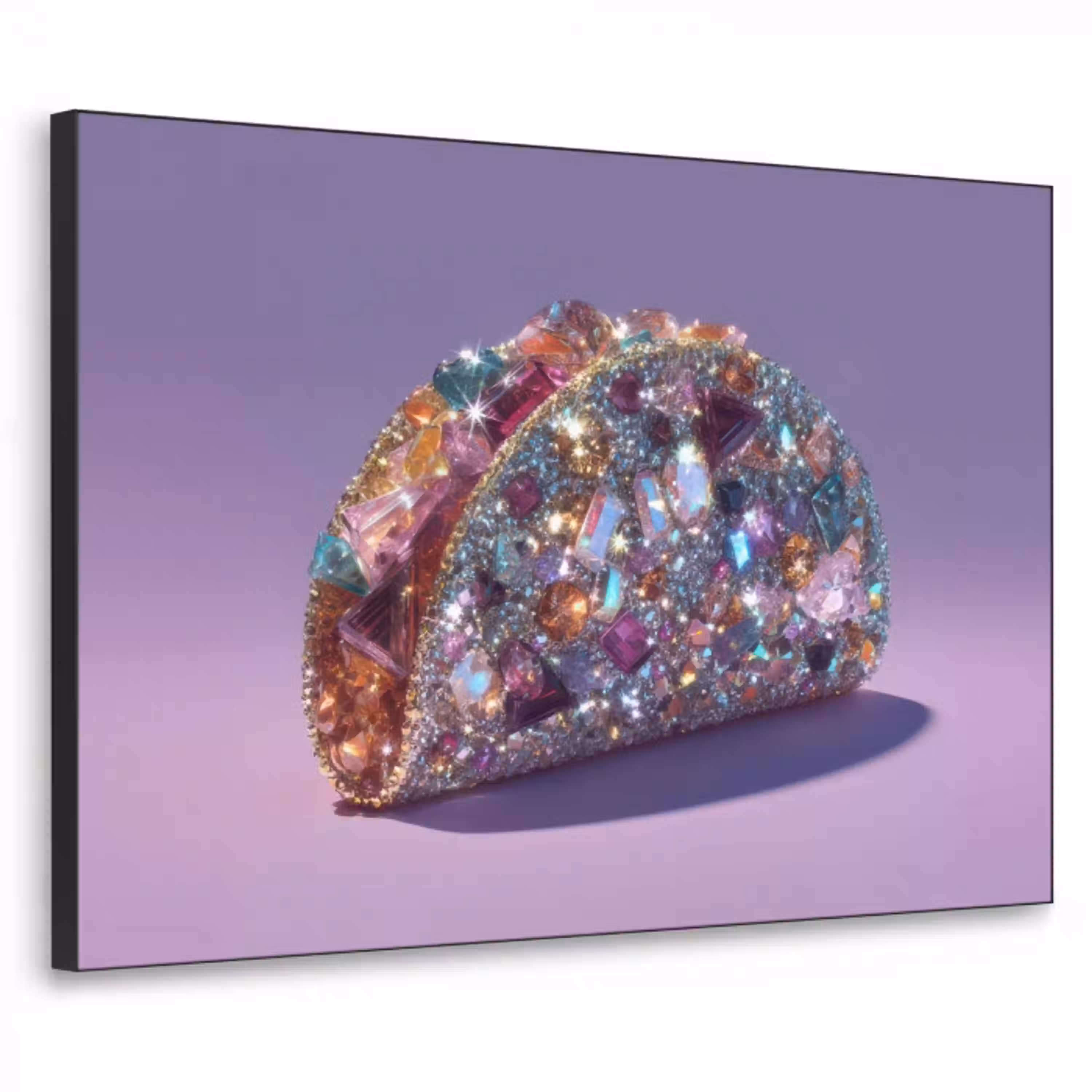 Edelstenen - Glitters - Paars - Kleurrijk Textielframe - compleet frame klein -3d