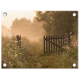 Hek - Natuur - Mist - Veld tuinposter los doek klein -3d