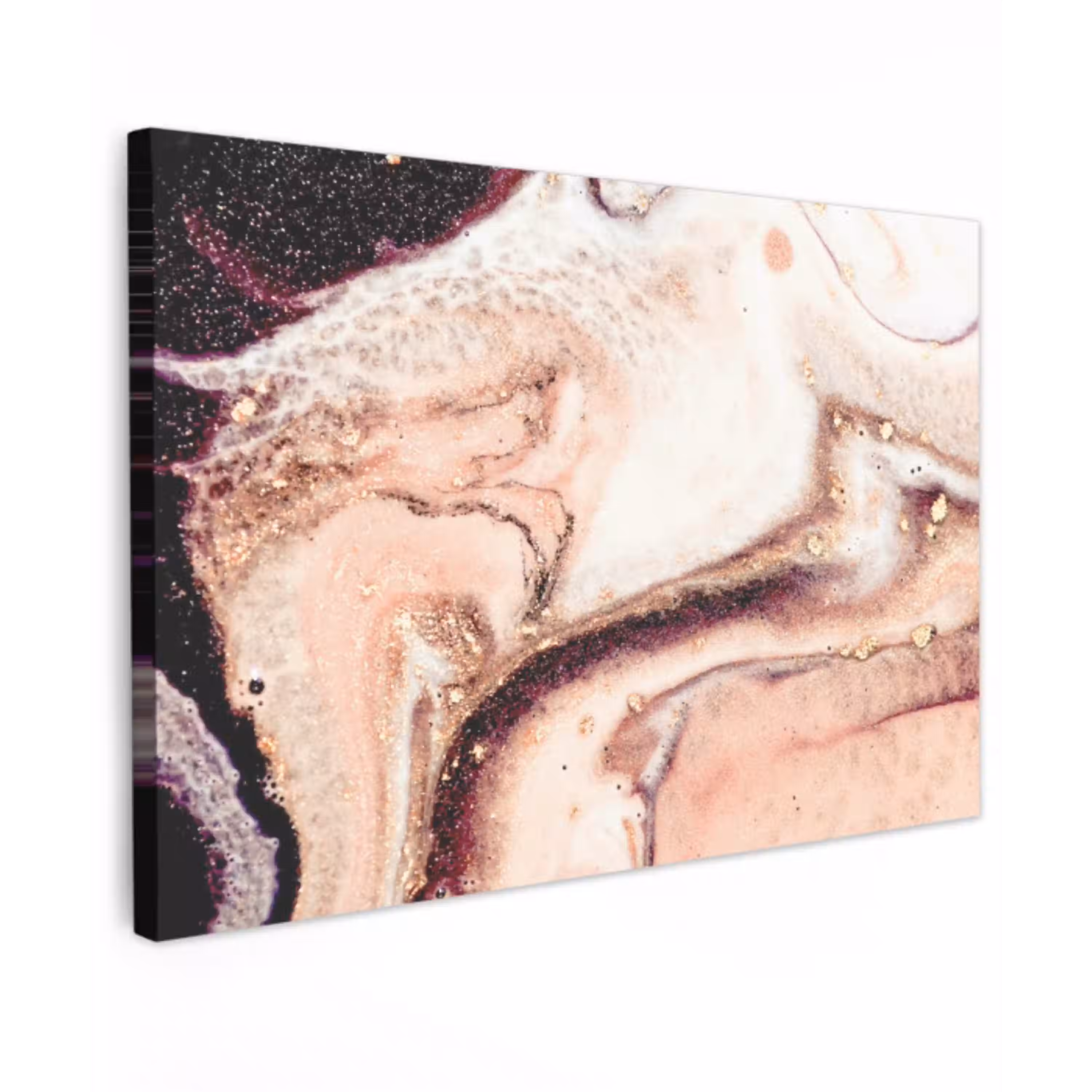Steen - Marmer - Edelsteen - Abstract - Natuur - Roze Tuinposter op houten frame 2 cm dik klein -3d