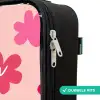 Roze bloemen Kinderkoffer - Zwart klein -rits_NL