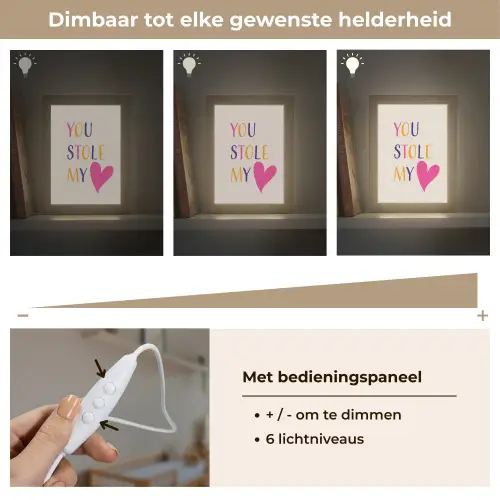 Hart - Valentijn - Tekst Light Box met kabel (Wandlamp) klein -USP_dimbaarNL