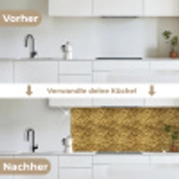 Metaal - Dynamisch - Goud keuken achterwand 2 middel 871 -voor-na_DE