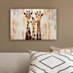 Giraffen - Cartoon - Crème canvas 2cm klein -sfeer3