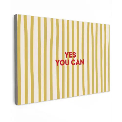 Strepen - Abstract - Yes you can - Rood canvas 2cm klein -z3d