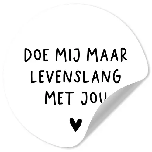 Spreuken - Doe mij maar levenslang met jou - Quotes Wandcirkel behangsticker klein -3d