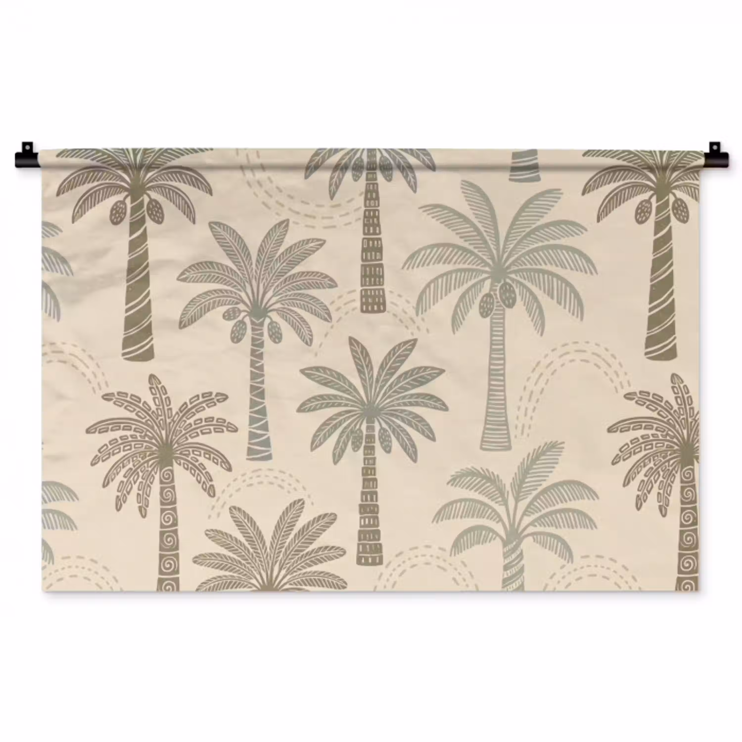 Palmbomen - Patroon - Tropisch - Beige Wandkleed katoen middel -zz3d