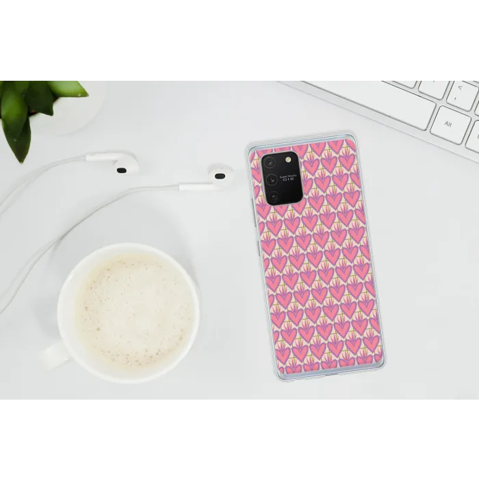 Patroon - Roze - Hartjes Telefoonhoesje Samsung Galaxy S10 Lite klein 364 -oordopS10Lite