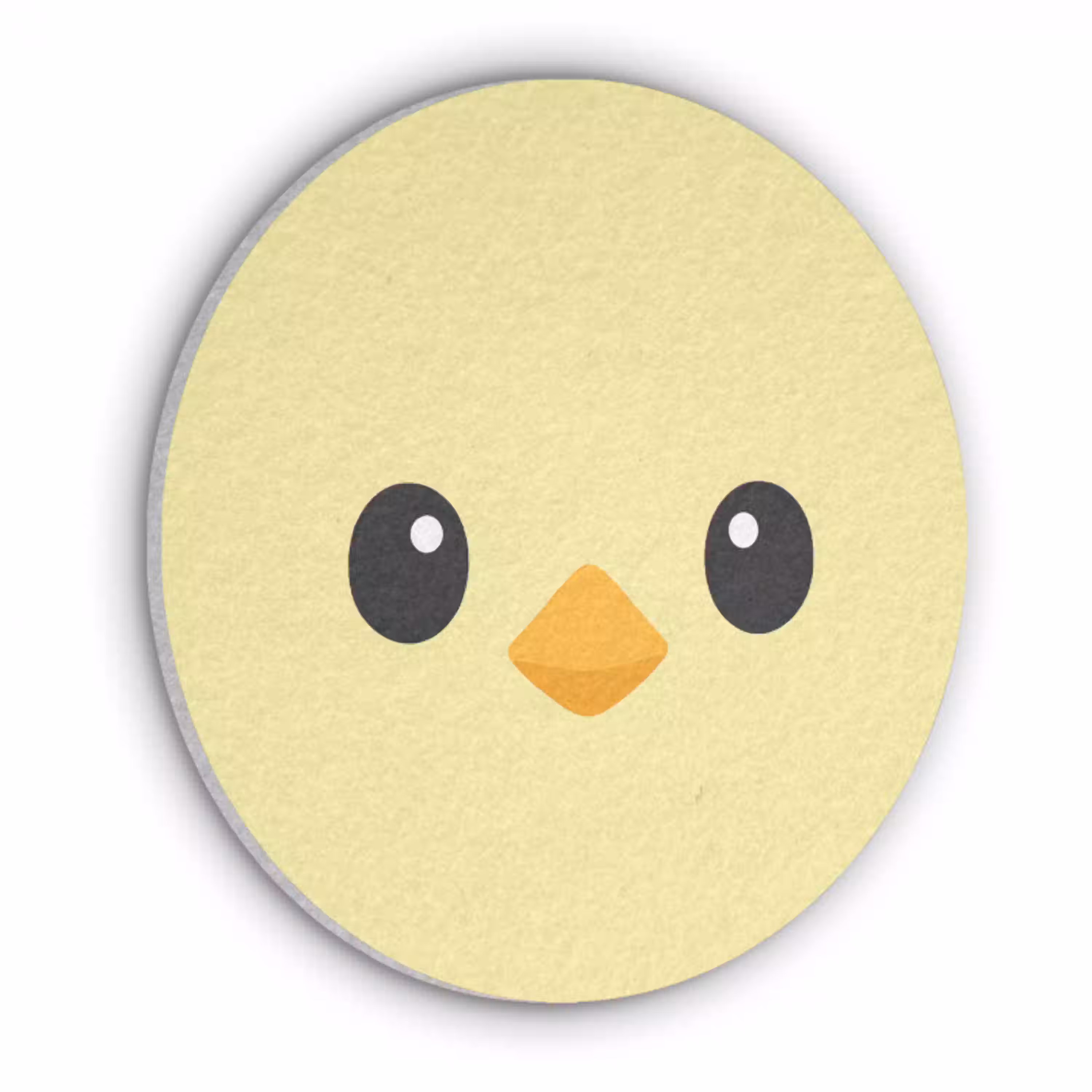 Kuiken - Vrolijk - Geel - Minimalistisch Akoestische PET Vilt - Rond klein -3d
