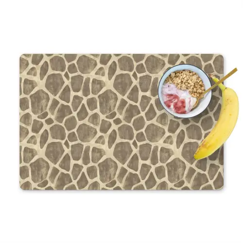 Giraf - Patroon - Beige - Bruin Placemat vinyl groot 368 -zzzproduct_Kitchenyeah-website