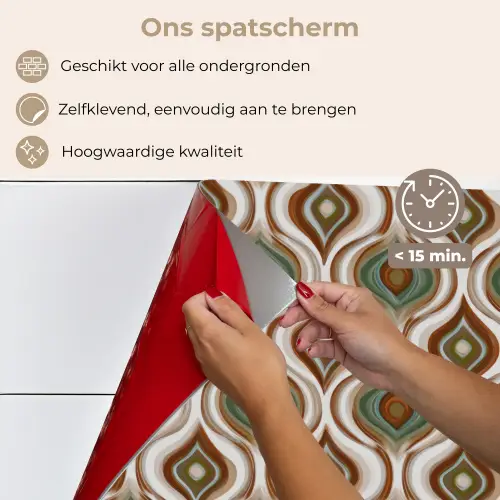 Motief - Patroon - Kleurrijk keuken achterwand spatscherm klein 900 -spatscherm_NL