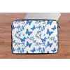 Vlinder - Bloemen - Blauw laptophoes neopreen klein 279 -tafel