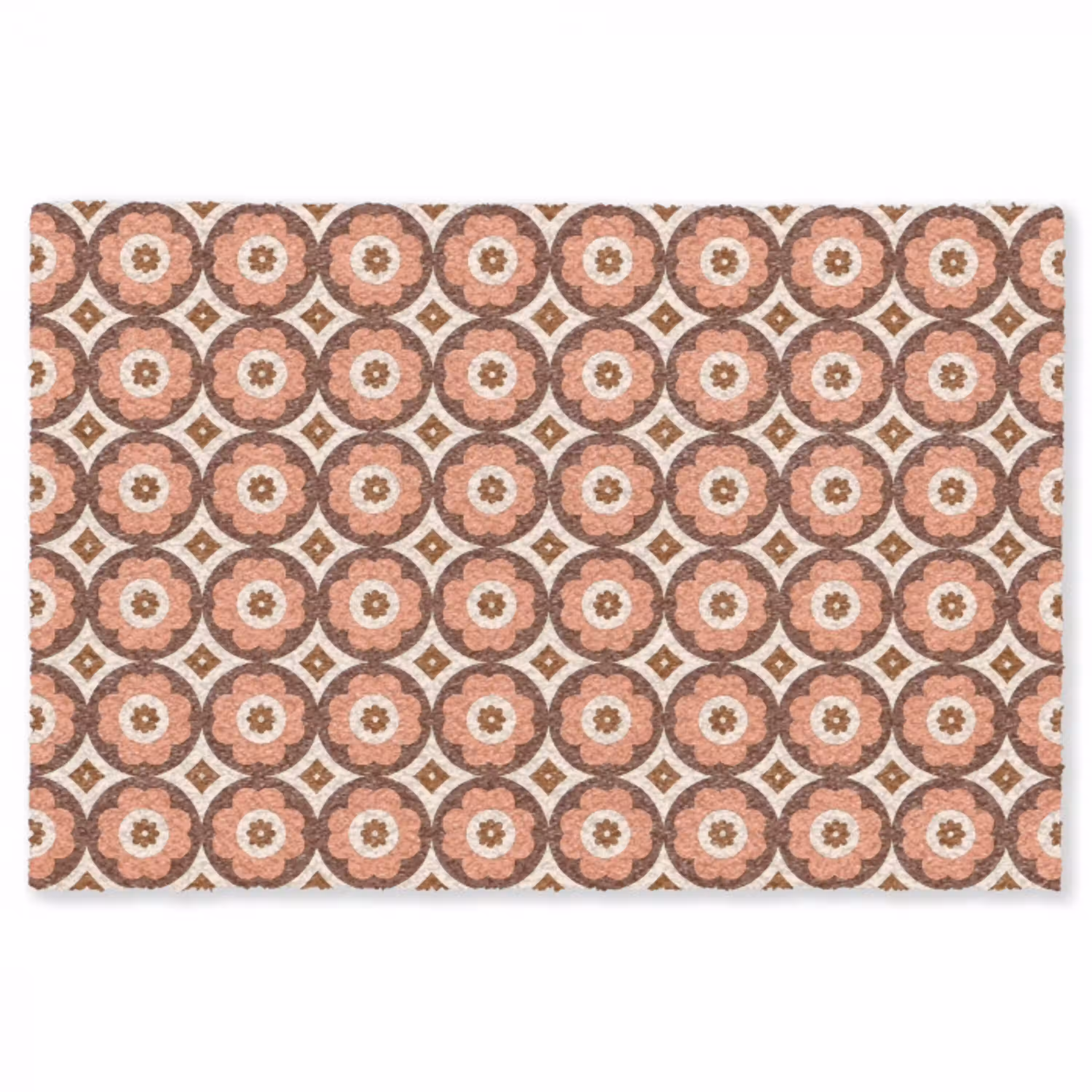 Bloemvormen - Patroon - Roze - Vintage Vloerkleed Rechthoek klein -3d