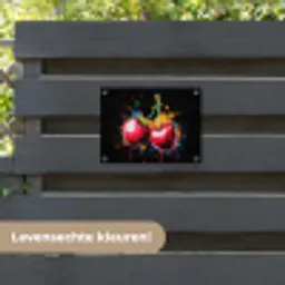 Kersen - Fruit - Graffiti - Verf - Abstract - Modern - Kleurrijk tuinposter los doek klein -sfeer3