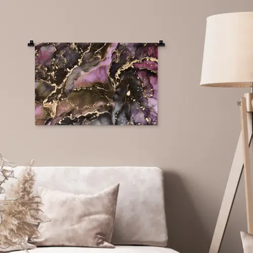 Marmer - Gold - Steen - Abstract Wandkleed katoen klein -sfeer4