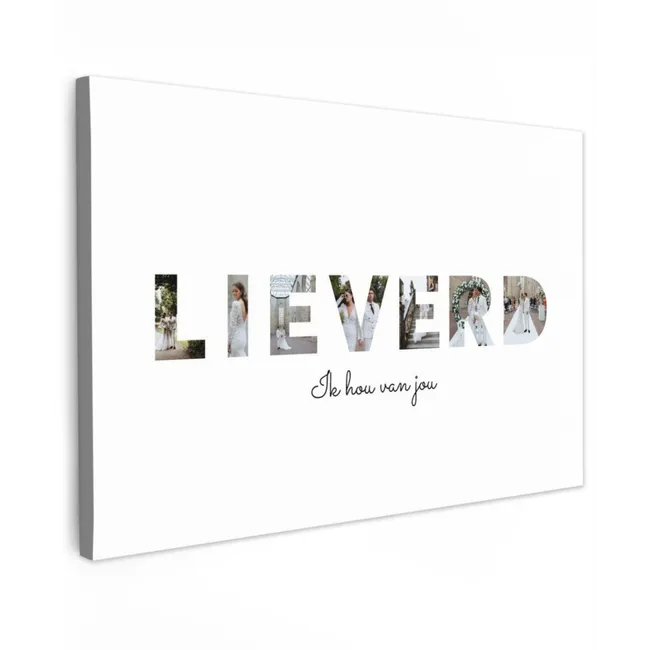 Gepersonaliseerd buiten canvas - Lieverd - Lettercollage