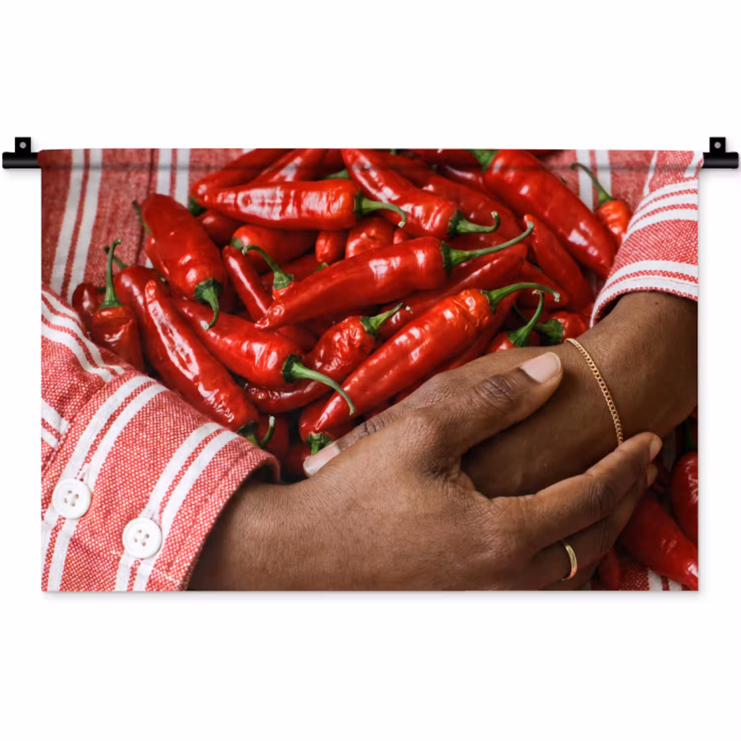 Chilipepers - Rood - Handen Wandkleed katoen klein -zz3d
