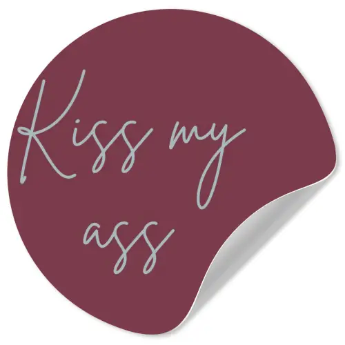 Kiss my ass - Lip - Bordeaux Wandcirkel behangsticker klein -3d
