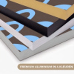 Kronkelende lijnen - Blauw - Bruin - Minimalistisch Textielframe zwart klein 947 -USP_kleurenNL