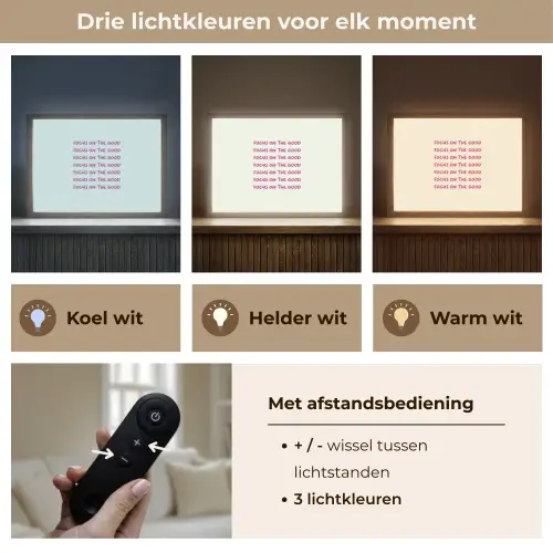 Focus on the good - Roze Light Box met batterij (Wandlamp) middel -USP_lichtkleurNL