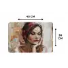 Vrouw - Verflook - Portret - Modern Placemat vinyl groot -specs