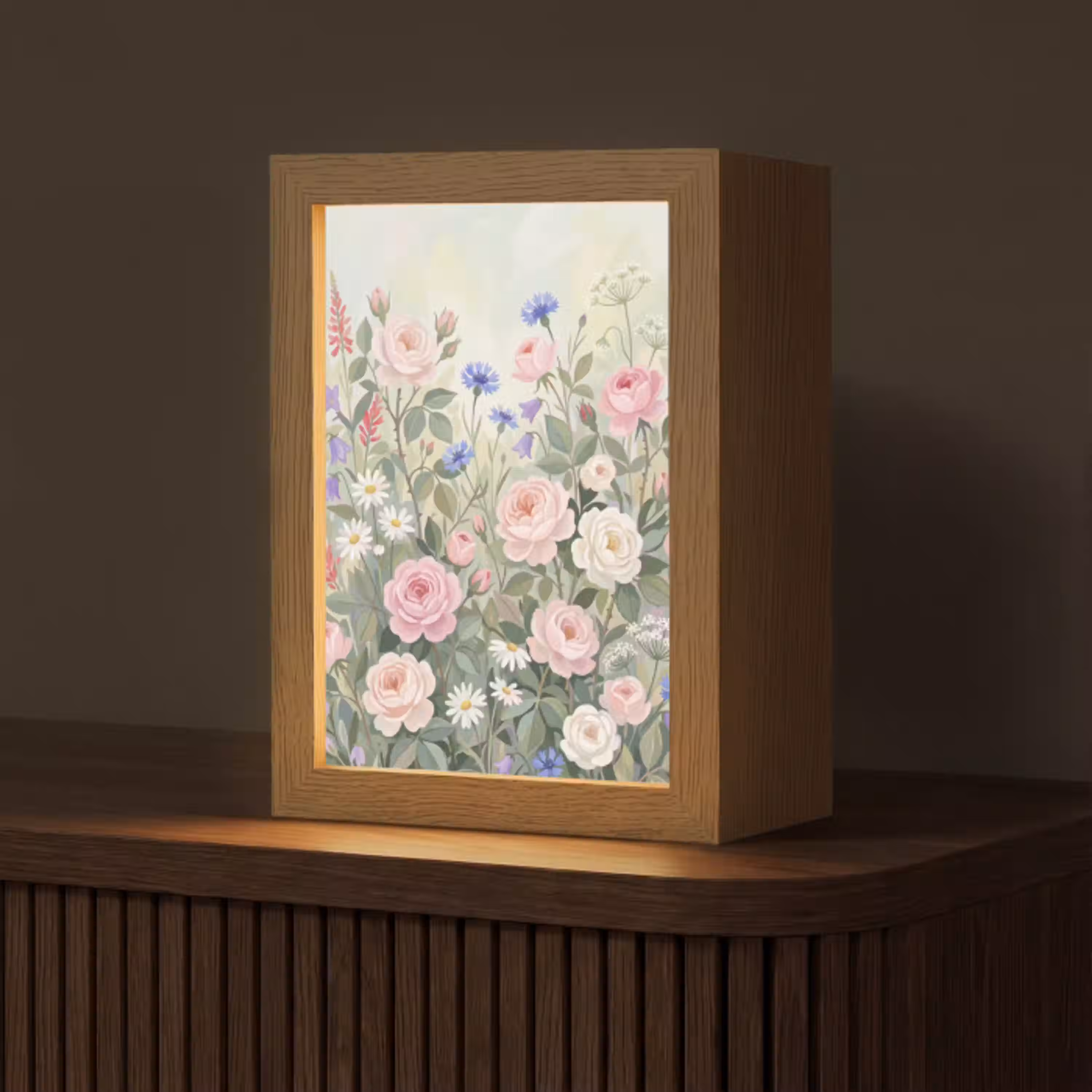 Bloemen - Tuin - Natuur - Kleurrijk Light Box met kabel (Tafellamp) klein -z3d_website