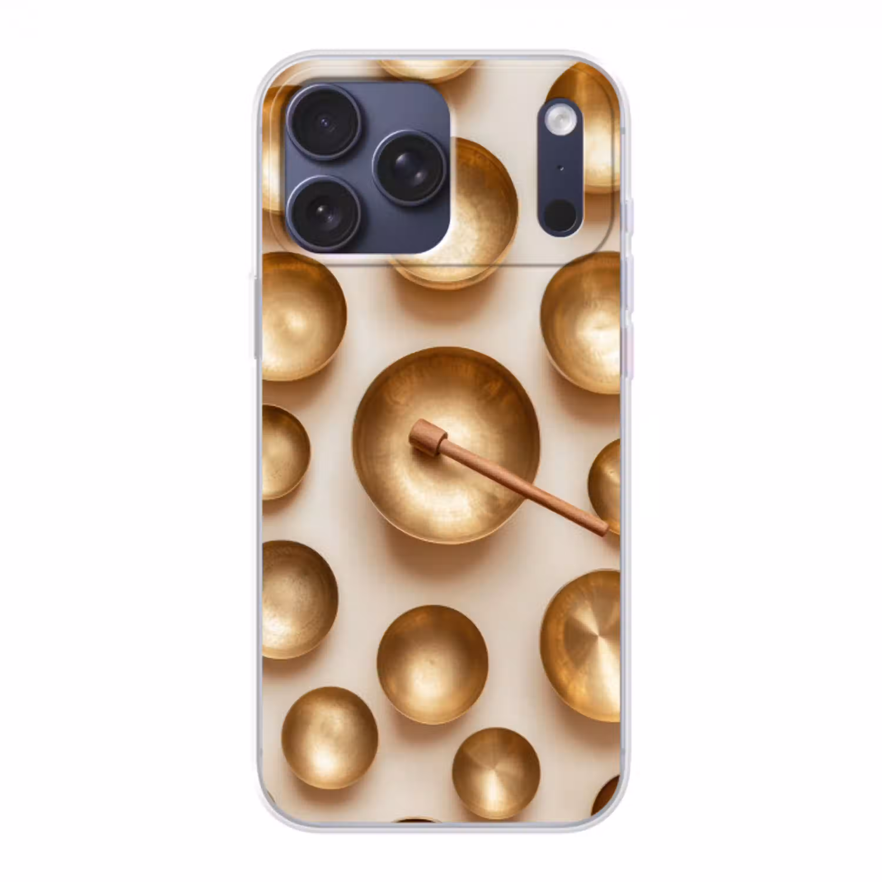 Symmetrisch - Goud - Brons - Balans Telefoonhoesje iPhone 17 Pro Max klein -3d