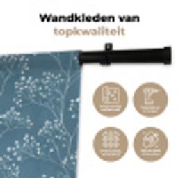 Takken - Bessen - Patroon - Lichtblauw Wandkleed katoen klein 269 -sfeer2