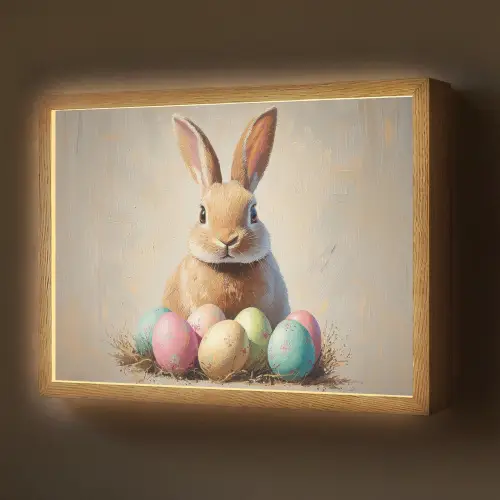 Paashaas - Pastel - Eieren Light Box met batterij (Wandlamp) middel -z3d_website