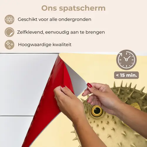 Stekels - Vis - Opgeblazen - Bruin keuken achterwand spatscherm klein -spatscherm_NL