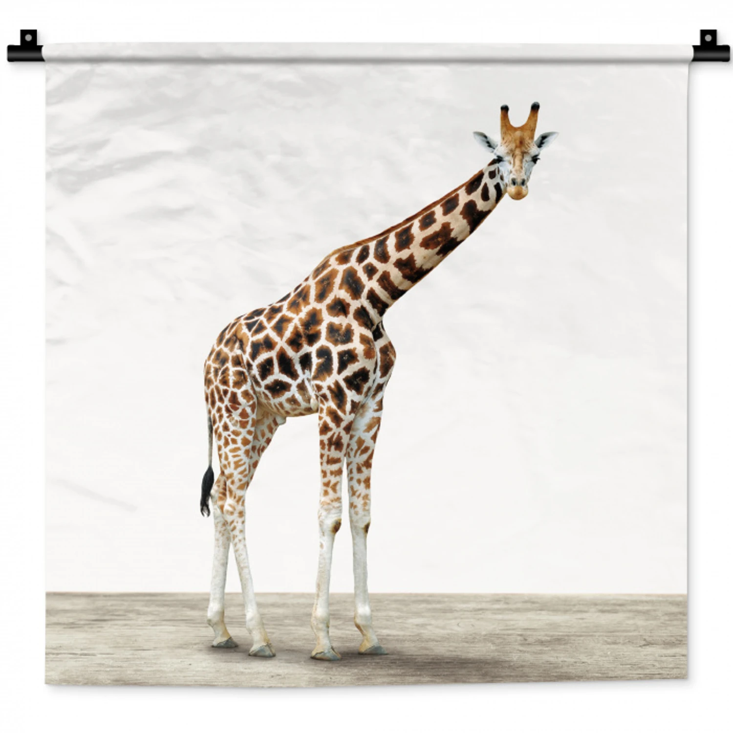 Giraffe - Dieren - Witte achtergrond - Kinderen - Jongen - Meisje Wandkleed katoen klein -zz3d