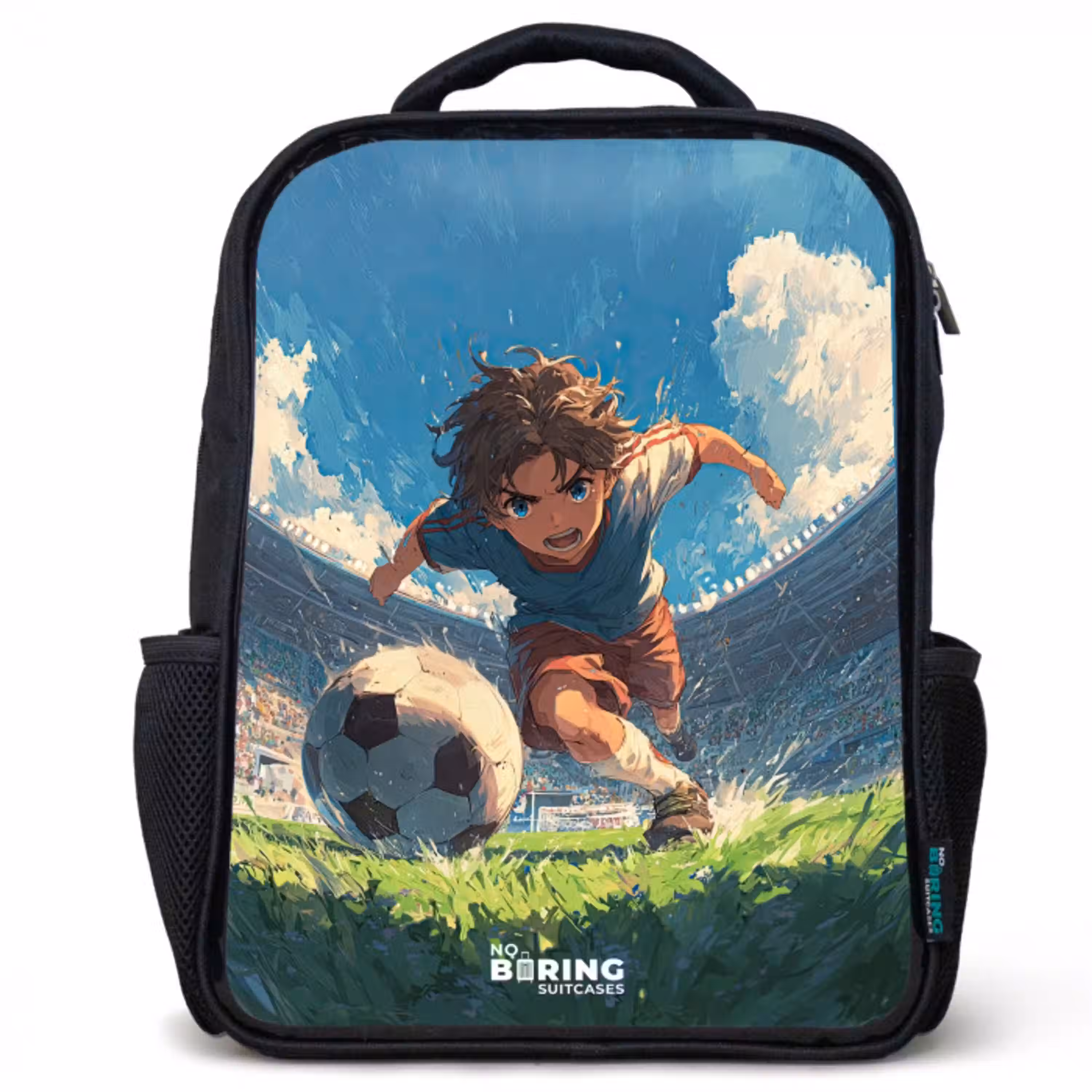 Stadion - Voetbal - Jongen Rugzak - Zwart middel -3d