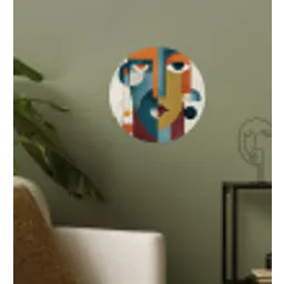 Geometrisch - Strakke vormen - Kleurrijk Wandcirkel behangsticker klein -sfeer2