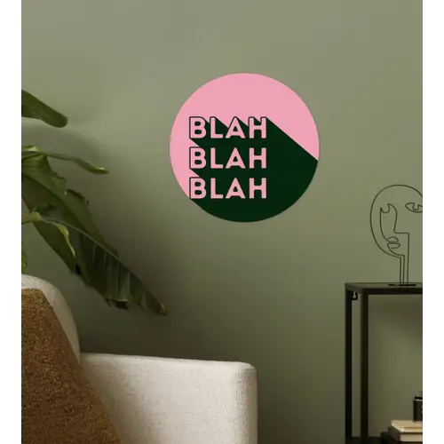 Tekst - Grafisch - Groen - Schaduw Wandcirkel behangsticker klein -sfeer2