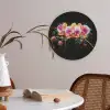 Orchidee - Graffiti - Kleurrijk - Bloemen - Abstract Akoestische PET Vilt - Rond klein -sfeer3