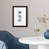 Zeester - Schelpen - Blauw fotolijst zwart zonder passe partout klein -sfeer4