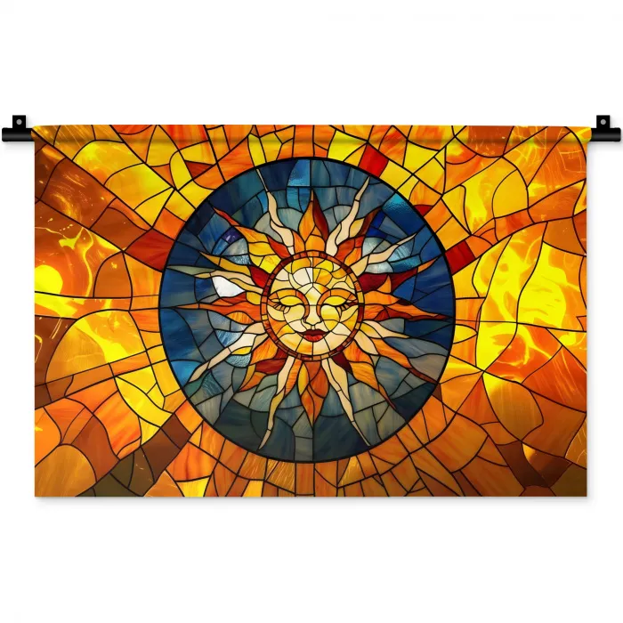 Mozaïek - Zon - Geel - Cirkel Wandkleed katoen klein -zz3d