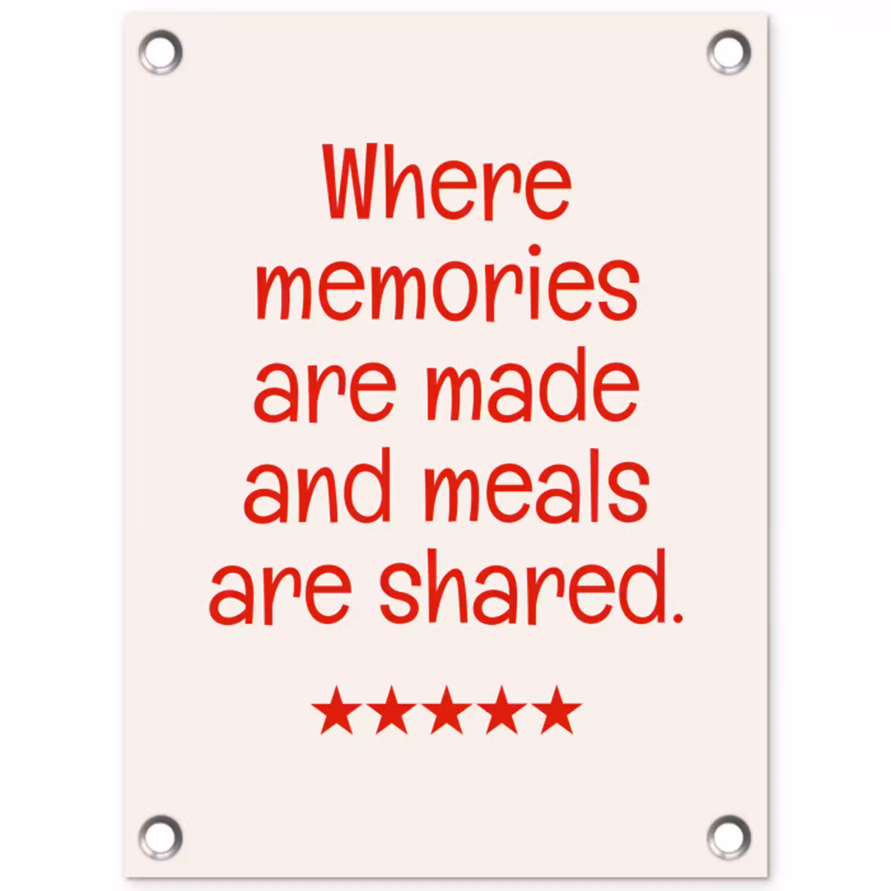 Quote - Sterren - Rood - Memories tuinposter los doek klein -3d