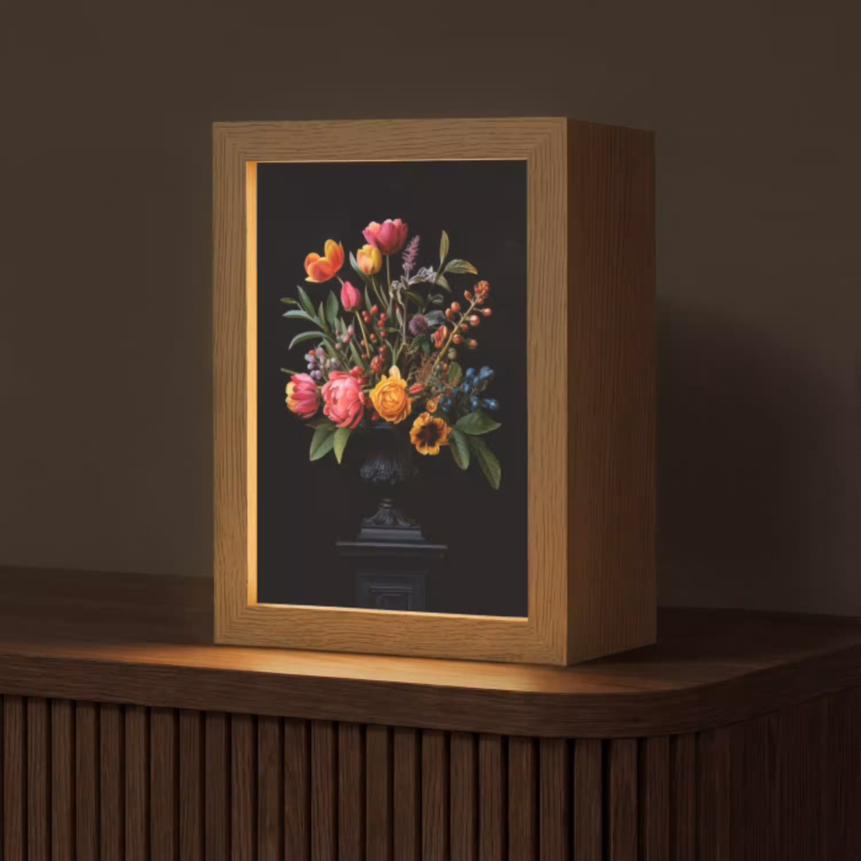 Tulpen - Bessen - Boeket - Vaas Light Box met kabel (Tafellamp) klein -z3d_website