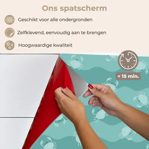Zee - Dieren - Blauwe krab - Blauw keuken achterwand spatscherm klein 900 -spatscherm_NL