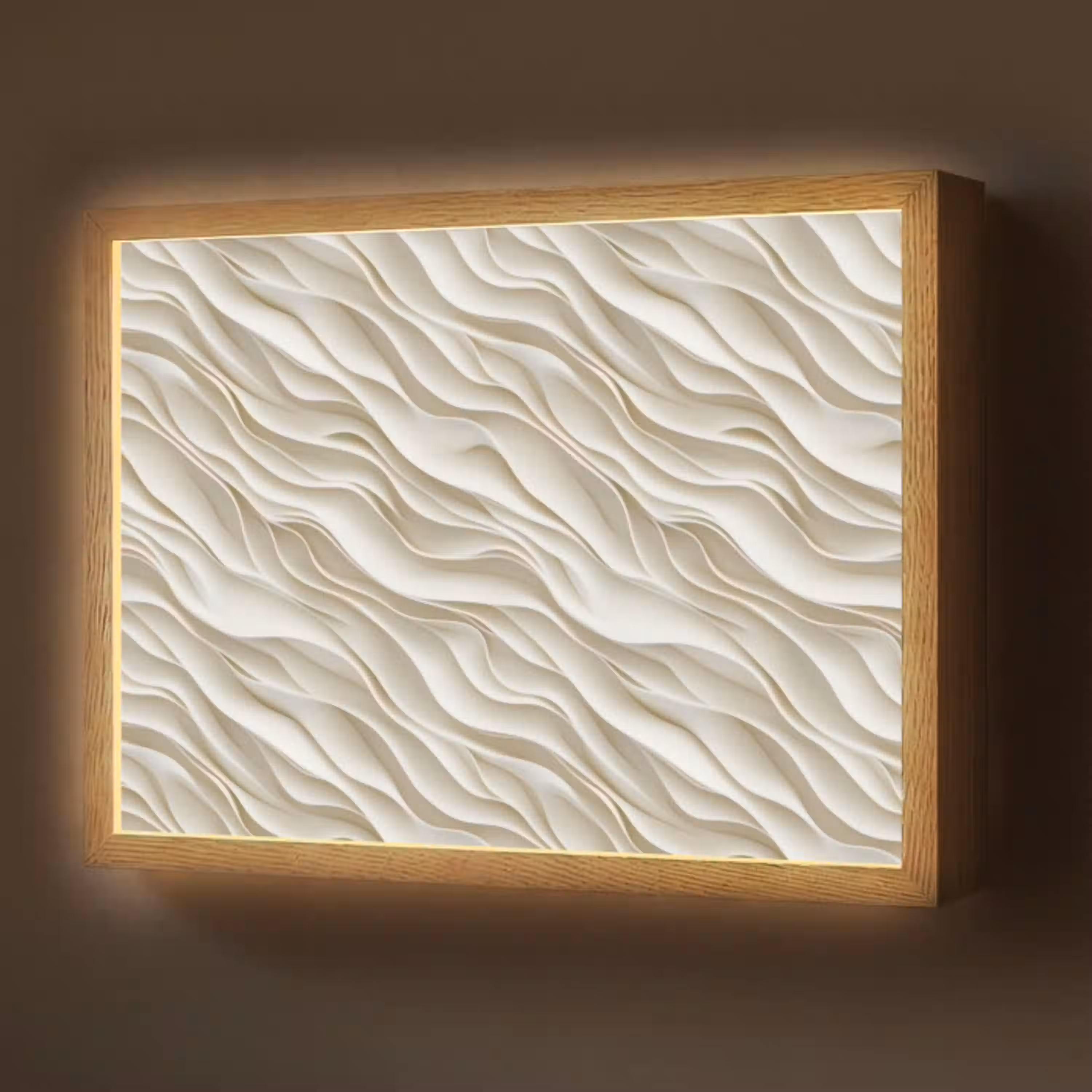 Golven - Wit - Minimalistisch Light Box met batterij (Wandlamp) middel 907 -z3d_website