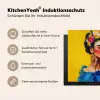 Frida Kahlo - Vrouw - Geel - Blauw - Bloemen Inductie beschermer vinyl 3mm middel -tsfeer2_DE