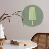 Groen - Waterijsje - Stokje - Illustratie Akoestische PET Vilt - Rond klein -sfeer3