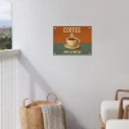 Koffie - Kop - Vintage - Quote tuinposter los doek klein -sfeer8