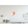 Koraal - Stipjes - Roze textielposter latten blank klein -kinderkamer