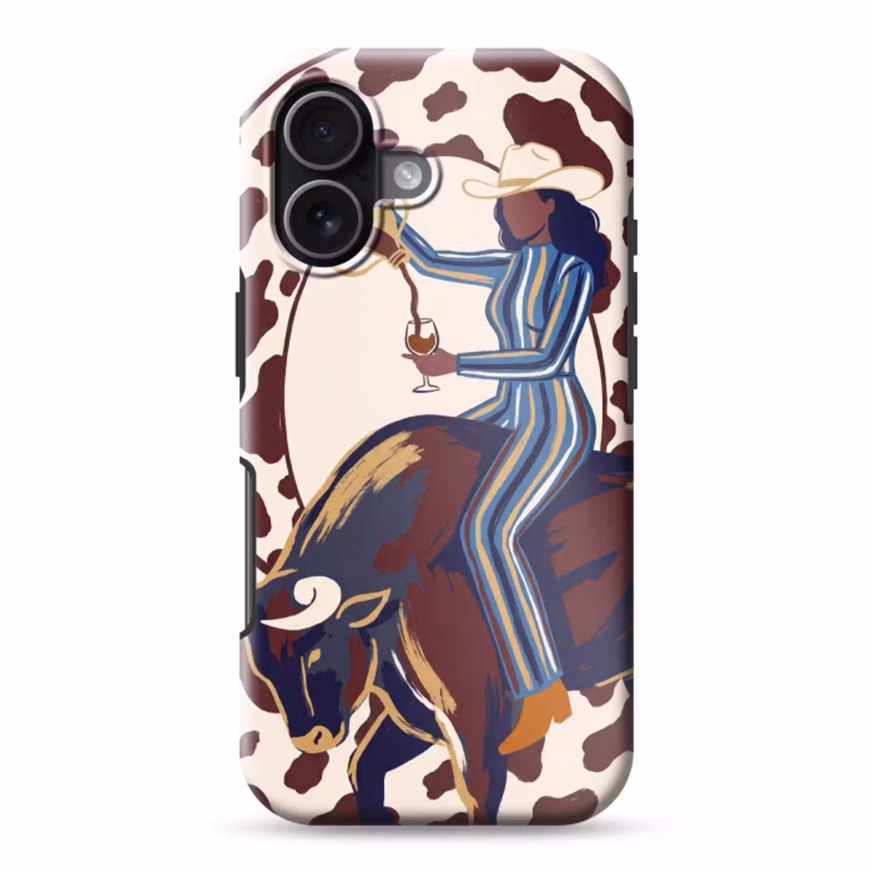 Mensen - Dieren - Cowboy - Abstract - Kleurrijk Toughcase MagSafe Apple iPhone 17 klein -3d