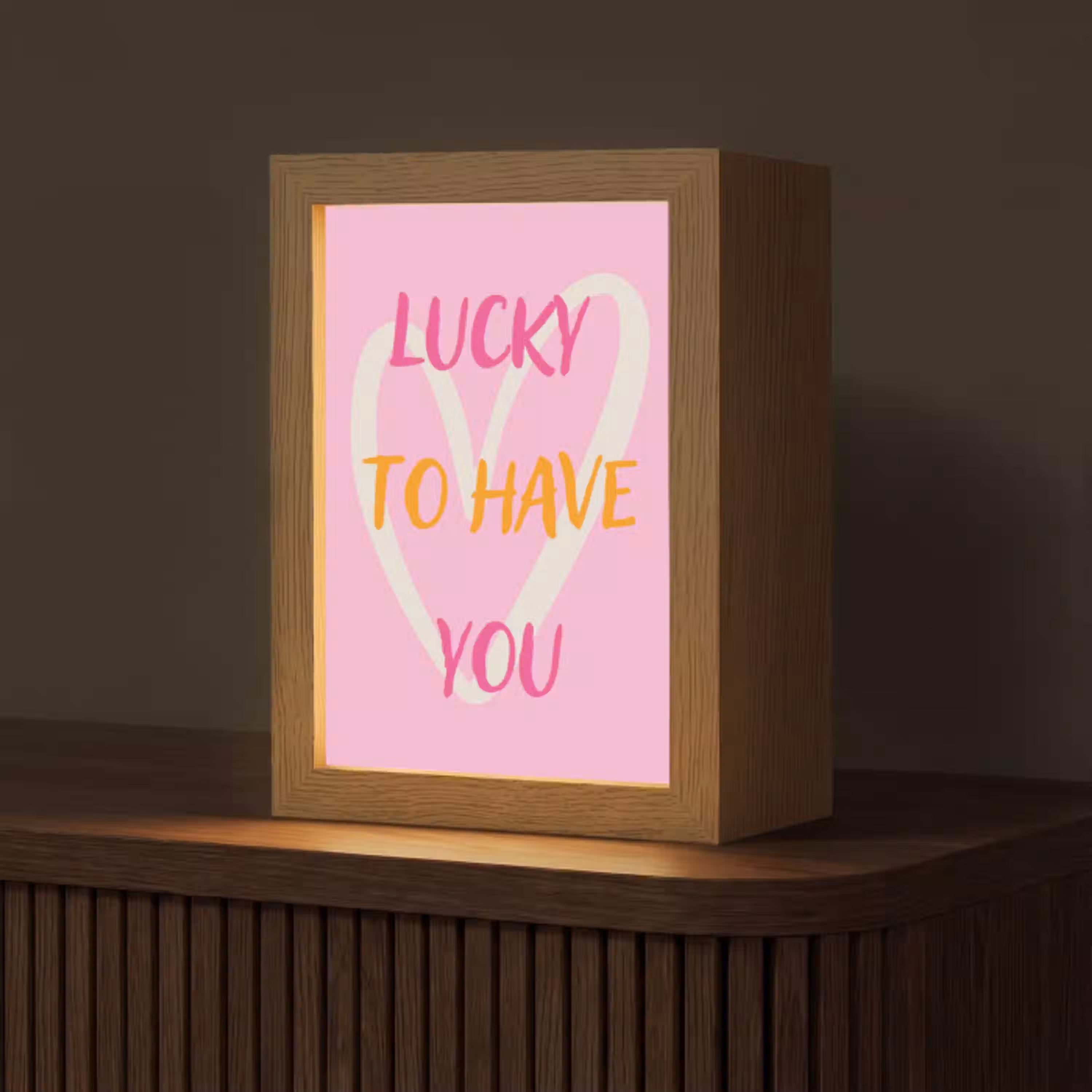 Lucky - Love - Valentijn - Roze Light Box met kabel (Tafellamp) klein -z3d_website