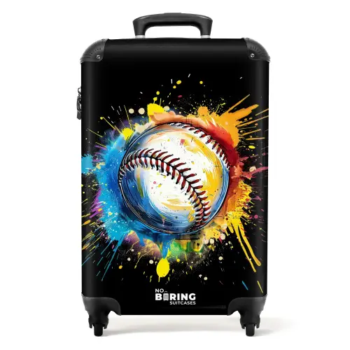 Honkbal met graffiti NBS - Handbagage koffer - Kinderen Unisex middel -productfoto_recht