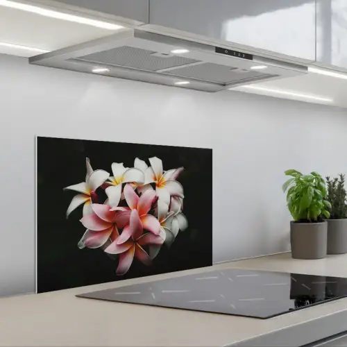 Bloemen - Roze - Zwart - Flora - Botanisch keuken achterwand spatscherm klein -3d_schuin